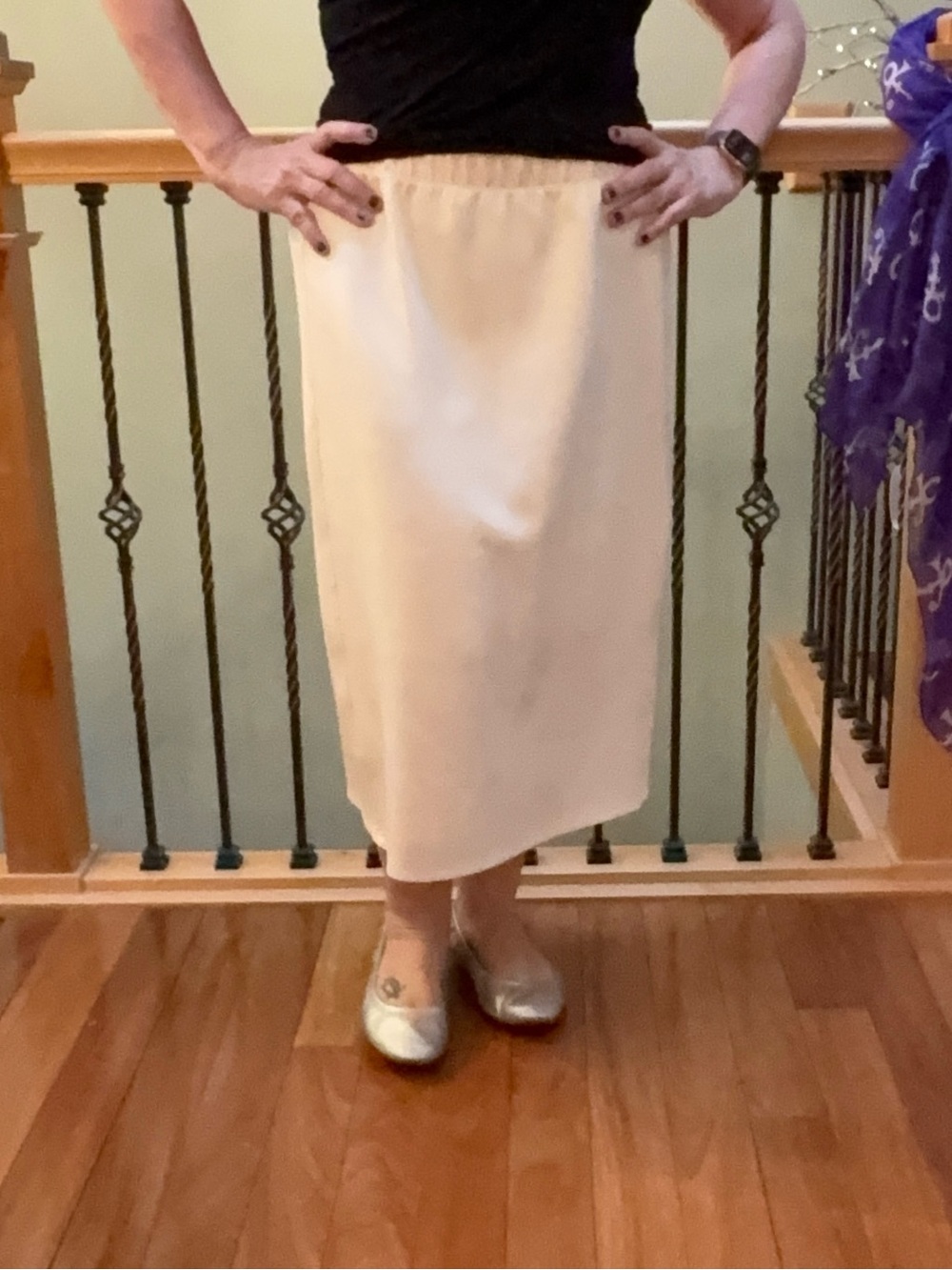 a new day Cream Pencil Midi Skirt